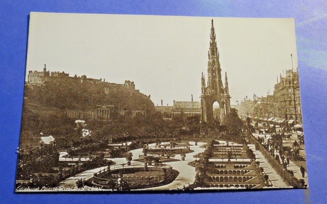 Edinburgh Scotland U.K Princes Street Vintage Old  Postcard PC1293