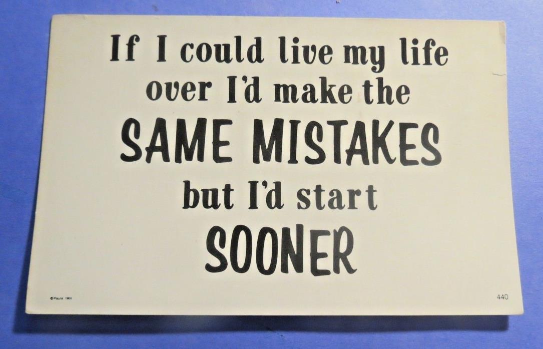Live my life over Funny Comic Vintage Old  Postcard PC1490