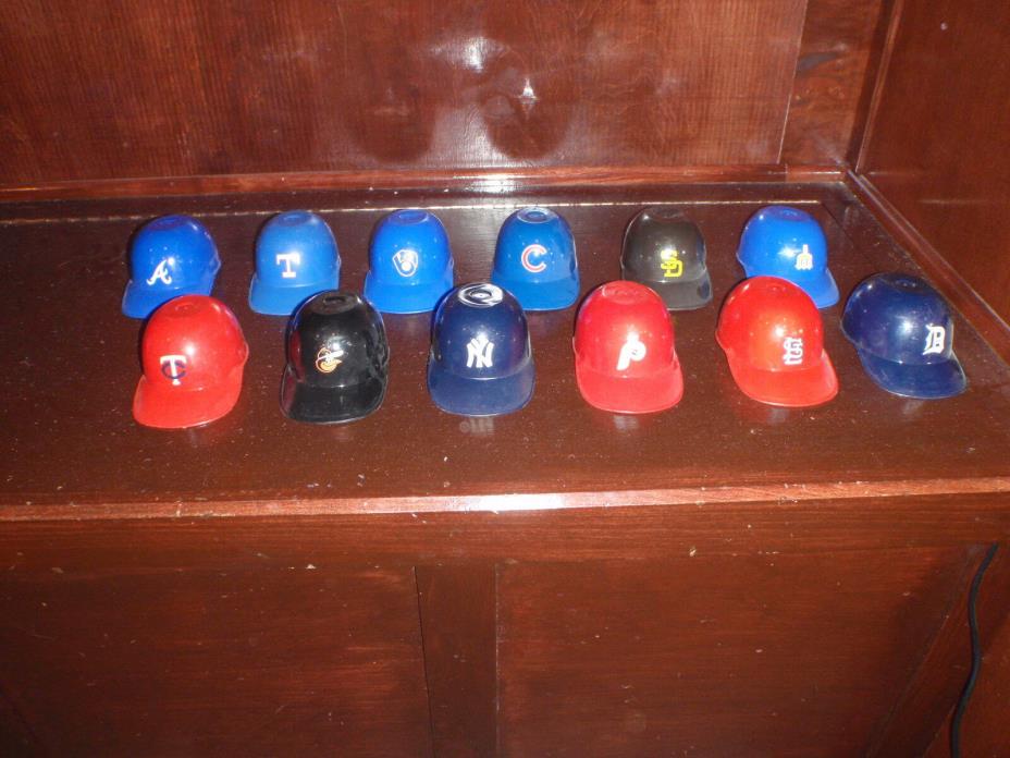 Vintage MLB Mini Baseball Helmets Lot (12) Ice Cream Bowls All Different 1980's