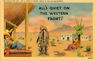Men Sleep-Burro-Siesta-Quiet Western Front-Town-Vintage Comic Humor Postcard