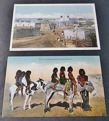 PUEBLO INDIANS Unused 2 Tinted Postcards American Indians New Mexico