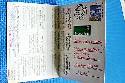 Postcard from Sweeden to president of Israel Chaim Herzog 1992  Peace Scouts