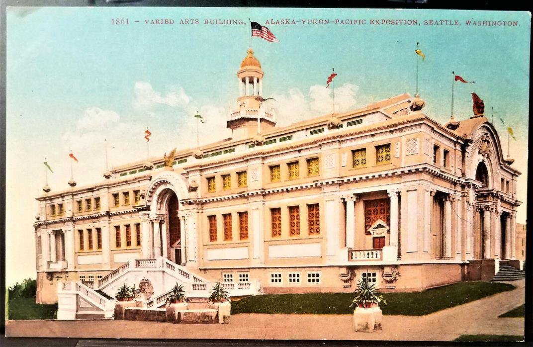 #1861 Varied Arts Building Alaska Yukon Pacific Expo 1909 Postcard D7