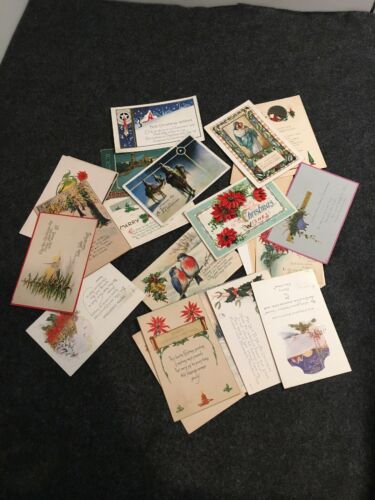 Lot Of 25 Antique Christmas Post Cards Early 1910-30 Lot#135 Nice Lot