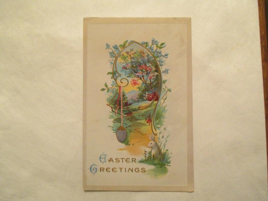 Easter Greetings Rabbit egg  Postcard