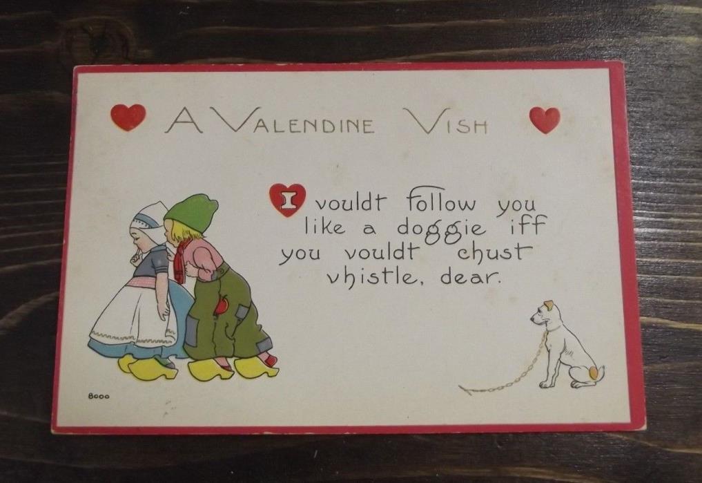 Pre-1920 Dutch Valentine Day Postcard