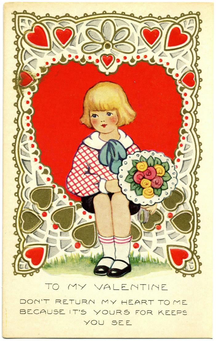 Embossed Pre-1907 Valentine Postcard - Sold in USA - Unused