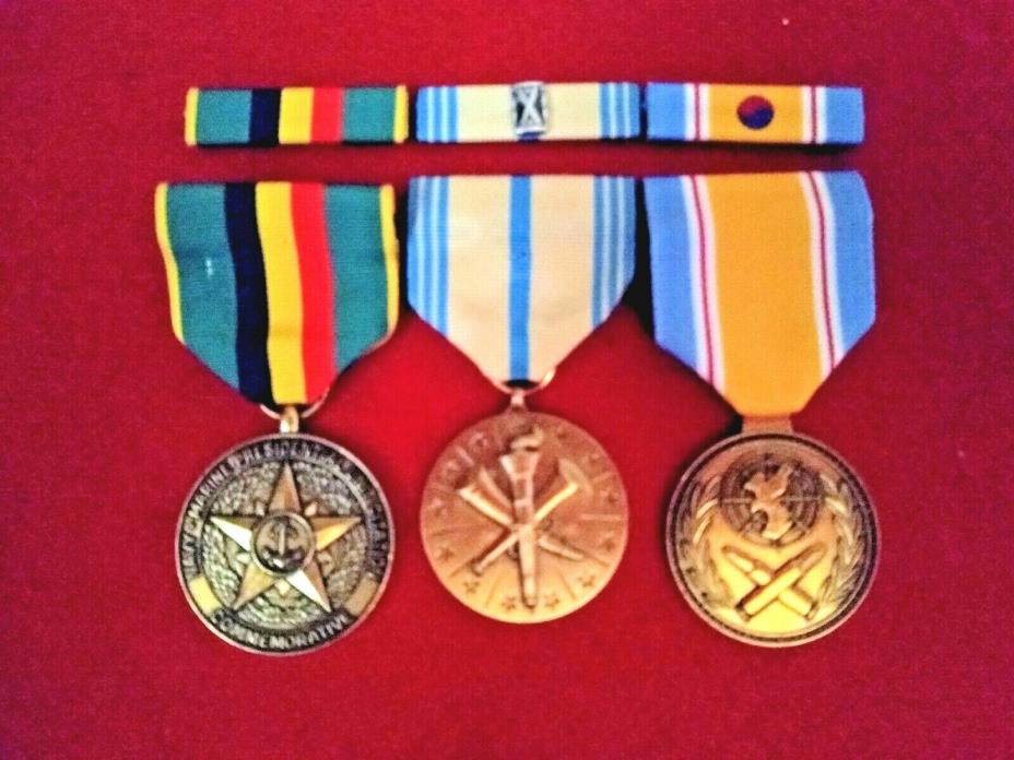 KOREAN WAR ERA USMC Service MEDALS with ribbons, stars, ROK, RESERVES, ANODIZED