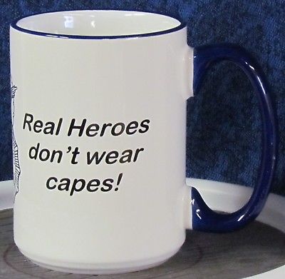 Loring AFB 42 SPS - Real Heroes don't wear capes! on a 15 oz. Coffee Mug - - 106