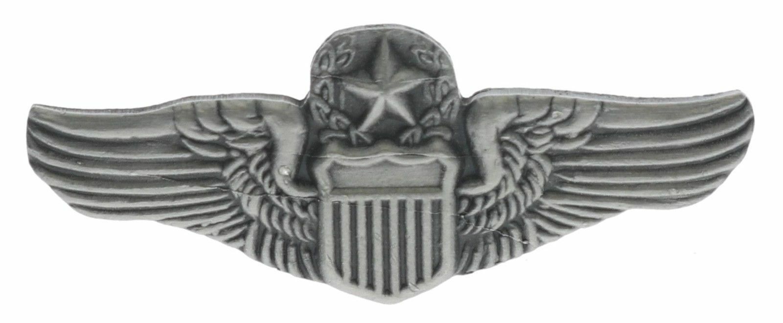 USAF Command Pilot Wings Airline 1 1/4 inch pin pewter color H15441 D144