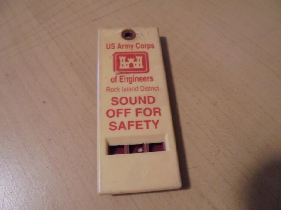 Vintage U.S. Army Corps Of Engineers Sound Off For Safety Plastic Whistle