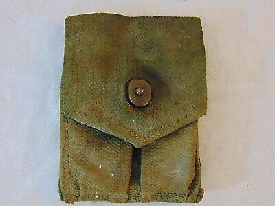 Vintage US Army M1 Carbine Magazine Ammo Pouch OD Canvas Military KILKIT Pull
