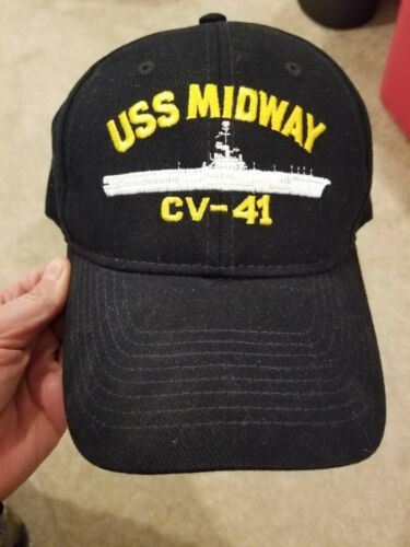 USS Midway CV-41 Hat New Cap Black Snap Back