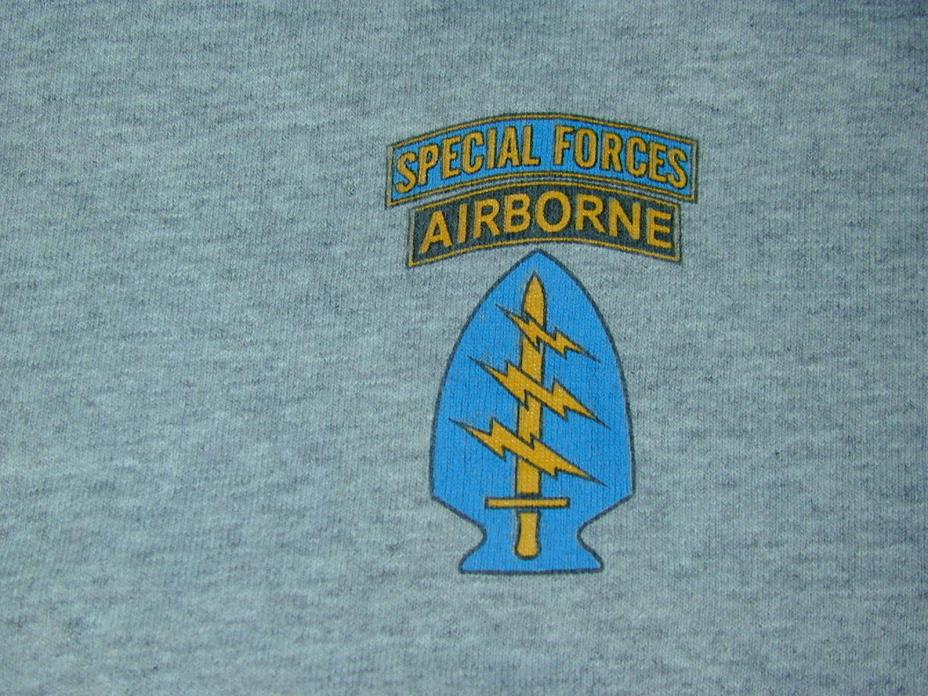 US Army Special Forces Airborne t shirt sz XL /Gray 90/10 Cotton poly SS