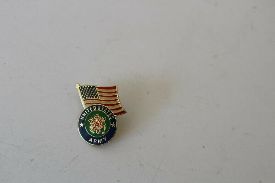 UNITED STATES ARMY Logo and Flag Lapel  Hat Pin   US USA Nice!!