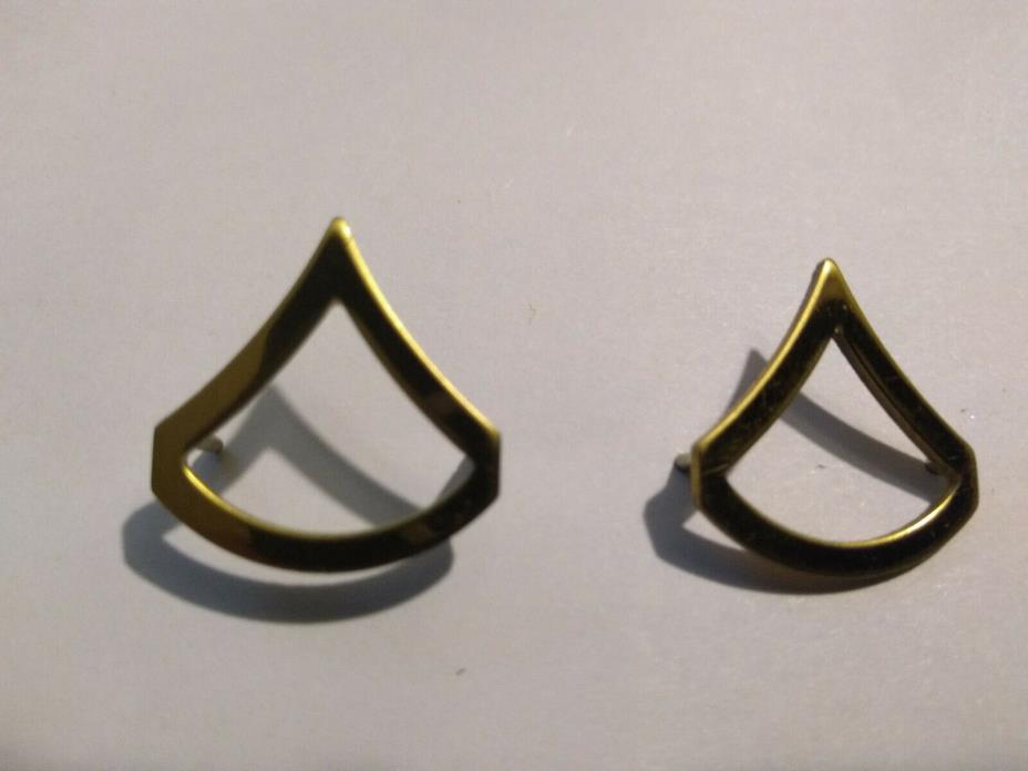 Army Private First Class PFC brass Collar Chevrons New(19-109)