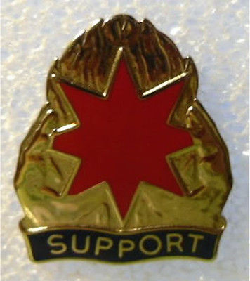 US Army 124th Regional Support DUI unit insignia crest pin USA