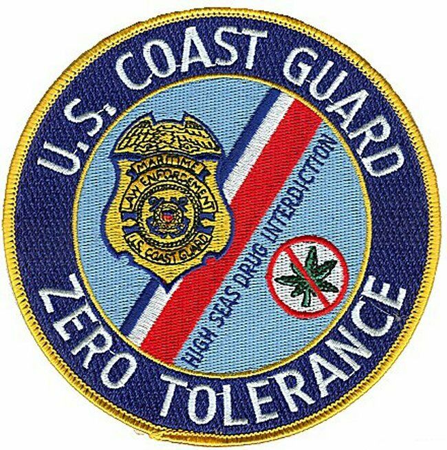 Zero Tolerance High Seas Drug Interdiction ZBAG-W2937 USCG Coast Guard patch