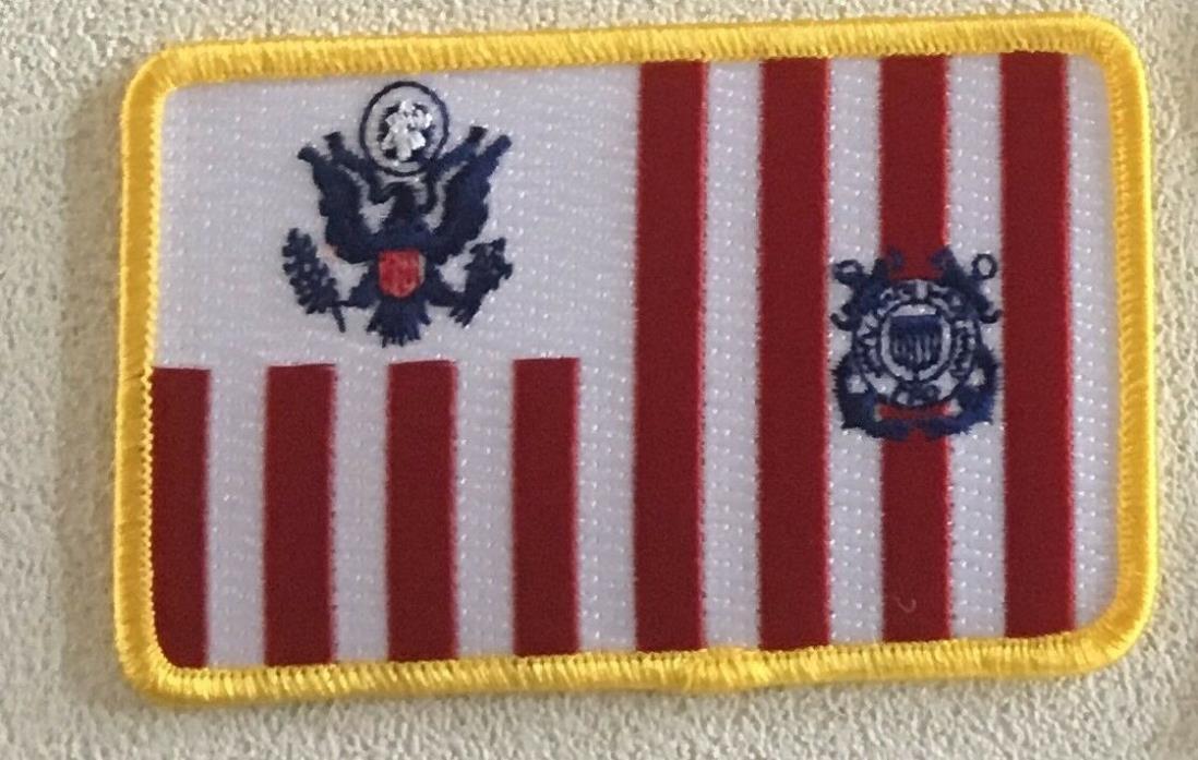 USCG United States Coast Guard Ensign flag colors patch 2-1/2 X 4 #2624