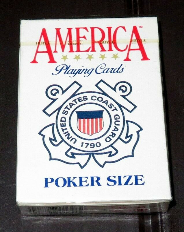 New AMERICA Hoyle Poker Playing Cards United States Coast Guard Sealed No. 1303