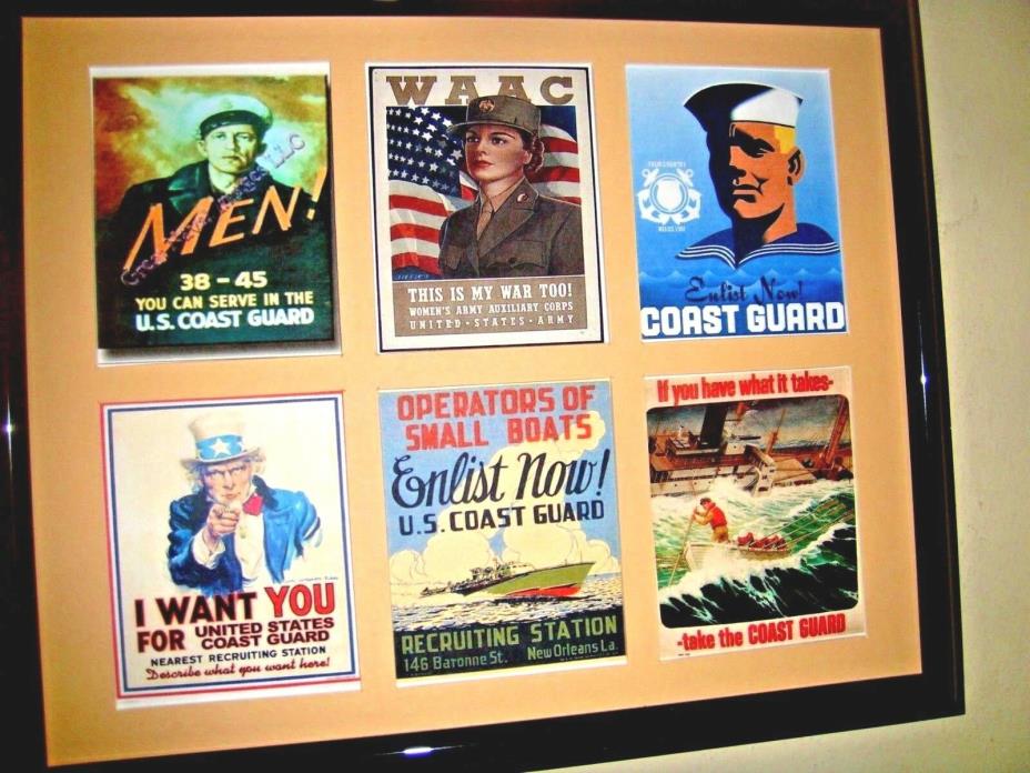 COAST GUARD - VINTAGE RECRUITMENT POSTERS, SHIPS,  HELICOPTERS etc