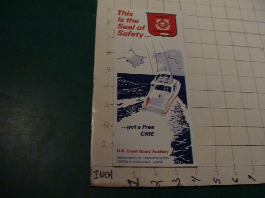 Vintage HIGH GRADE brochure: US COAST GUARD courtesy exam. paper info -1977