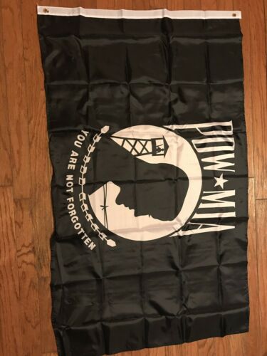 United States POW - MIA Black Polyester Flag w/ Brass Grommets 3' x 5' New