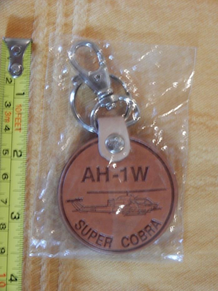 Genuine Vintage Bell Helicopter issued AH-1W Super Cobra Leather Key Ring/Fob