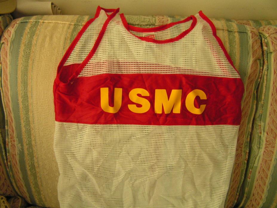 MESH TANK TOPS - WHITE / RED - MEDIUMS ONLY.