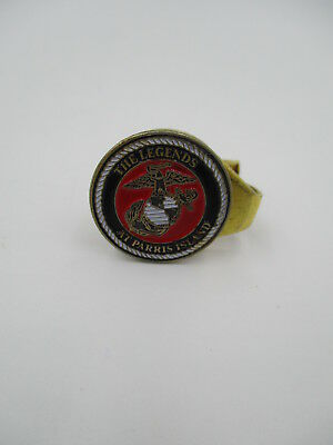 USMC Marine Corps THE LEGENDS AT PARRIS ISLAND tie clasp / coin