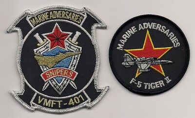 USMC VMFT-401 SNIPERS & F-5E TIGER II patch set MARINE ADVERSARY FIGHTER SQN