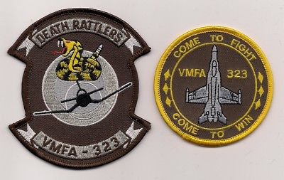 USMC VMFA-323 DEATH RATTLERS patch set F/A-18 HORNET FIGHTER - ATTACK SQN