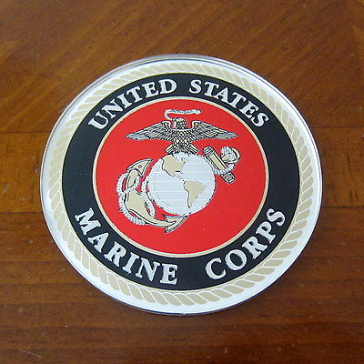 new USMC United States Marine Corps Acrylic Metallic Colored Marines AUTO EMBLEM