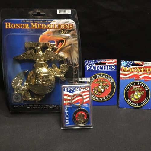 US Marines Honor Medallion Patch Magnet Key Ring Military America Service New
