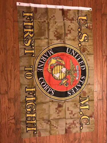 United States Marine Corps Camo Polyester Flag w/ Brass Grommets 3' x 5' New