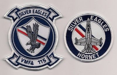 USMC VMFA-115 SILVER EAGLES patch set F/A-18 HORNET FIGHTER - ATTACK SQN