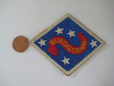 WWII US Marine Corps 2nd Division GUADALCANAL PATCH snake insignia 1st vtg badge