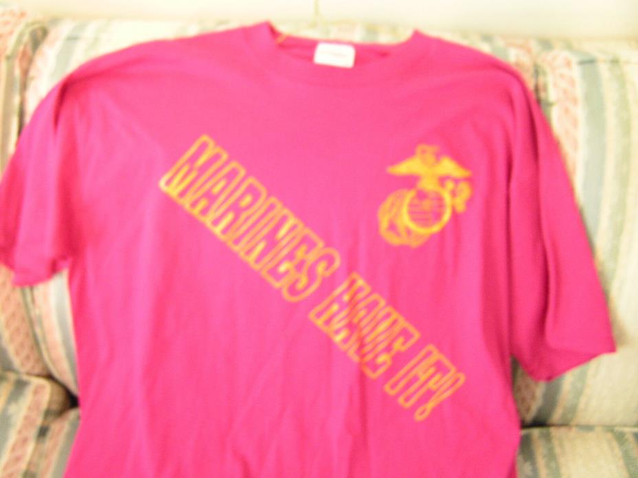 FUSHIA- MARINES HAVE IT LADIES BOX STYLE   Tee ONE SIZE FITS MOST