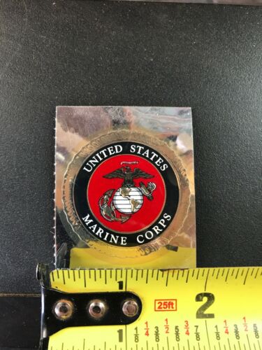 USMC Metallic Round United States Marine Corps Sticker 2in By2in
