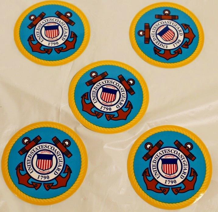 Lot Of 5 USA Military United States Coast Guard Seal Decal Bumper Sticker 3 in