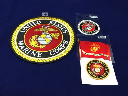 USMC Patch & Sticker Decals (Lot of 4) - Large 10” Patch Included!!