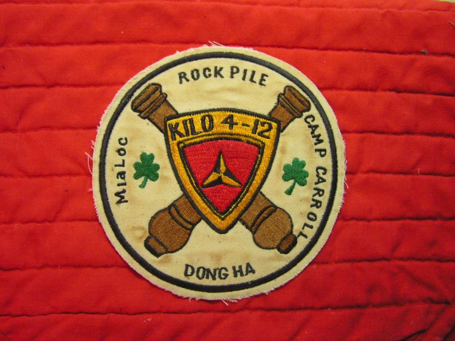 KILO CO. 4TH BATTERY, 12TH MARINES  3RD MAR DIV, ARTILLERY,     Vietnam  patch.