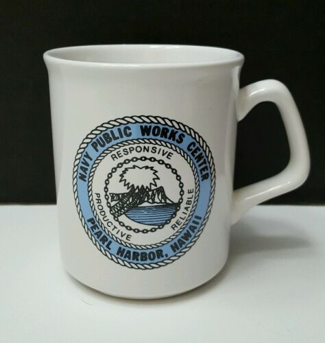 Navy Publics Works Center Coffee Mug Cup Pearl Harbor Hawaii 12 oz.