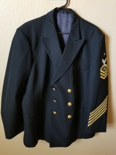 US Naval Black Dress Jacket Long Made By Flying Cross