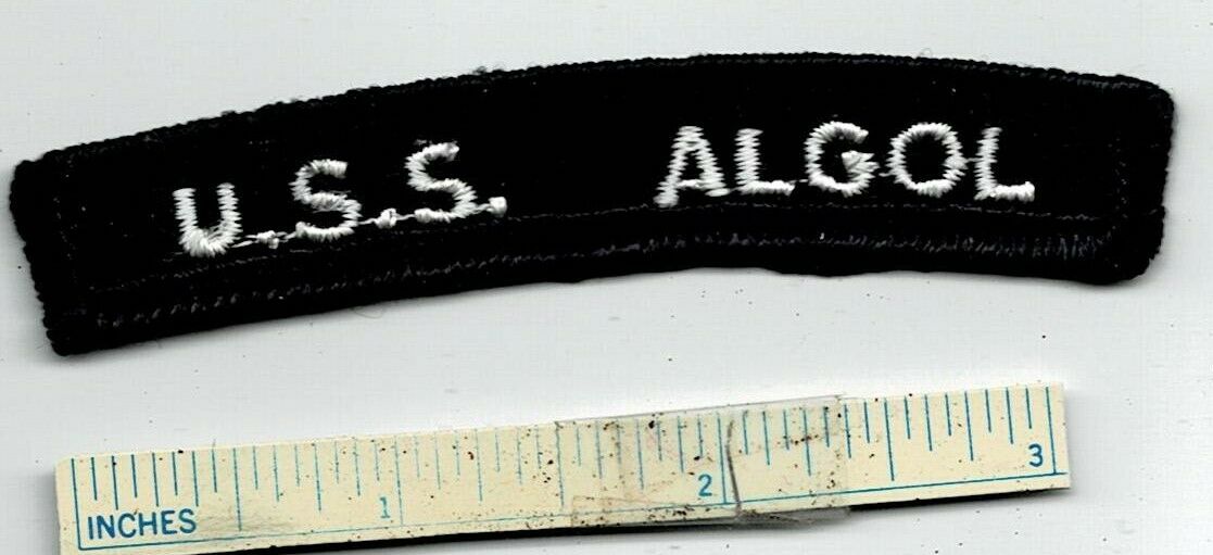 WW2 US Navy Tab USS ALGOL AKA 54 Attack Cargo Ship Rocker Arc Patch USN WWII USA