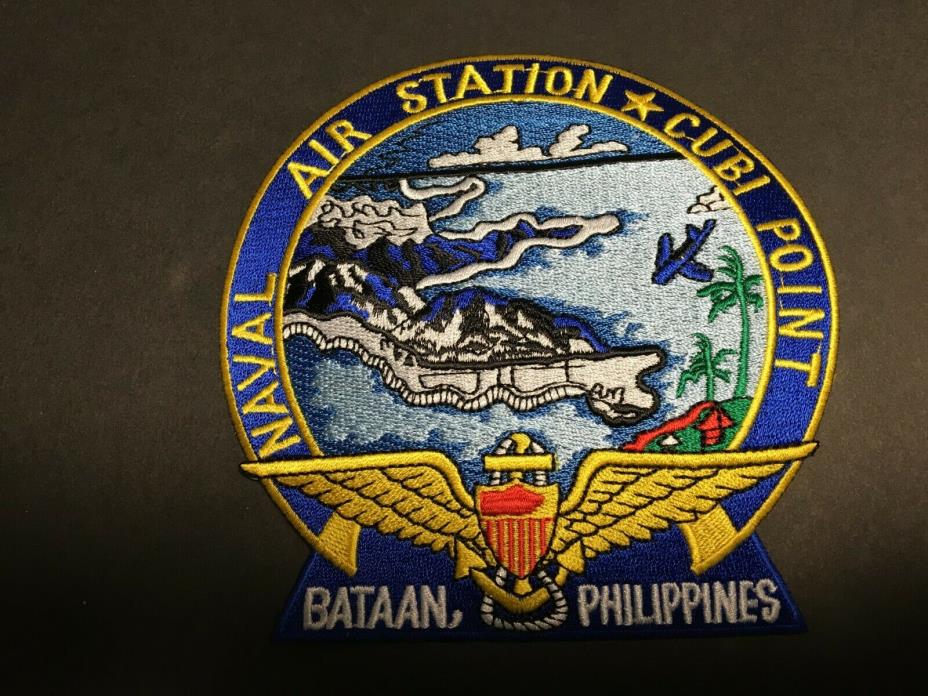 US NAVY US NAVAL AIR STATION CUBI POINT BATAAN PHILIPPINES PATCH MEASURES 5 INCH