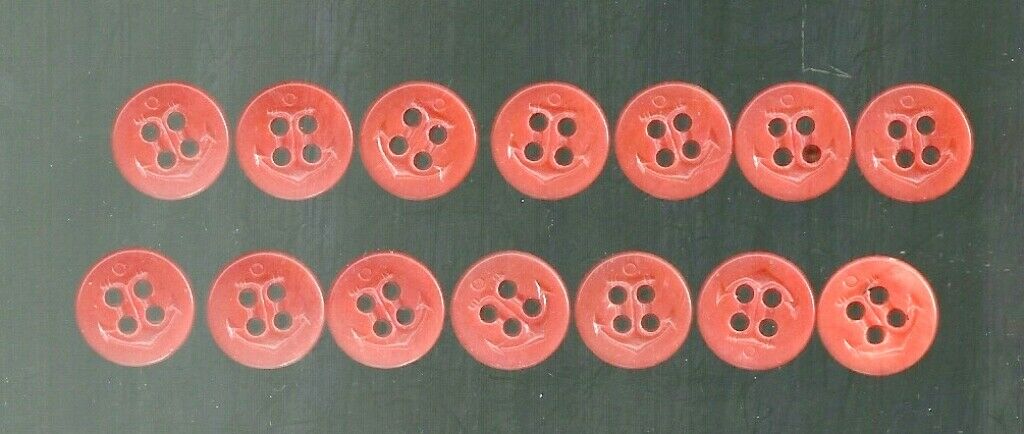 14 - RED Vintage Military US Navy Buttons...9/16