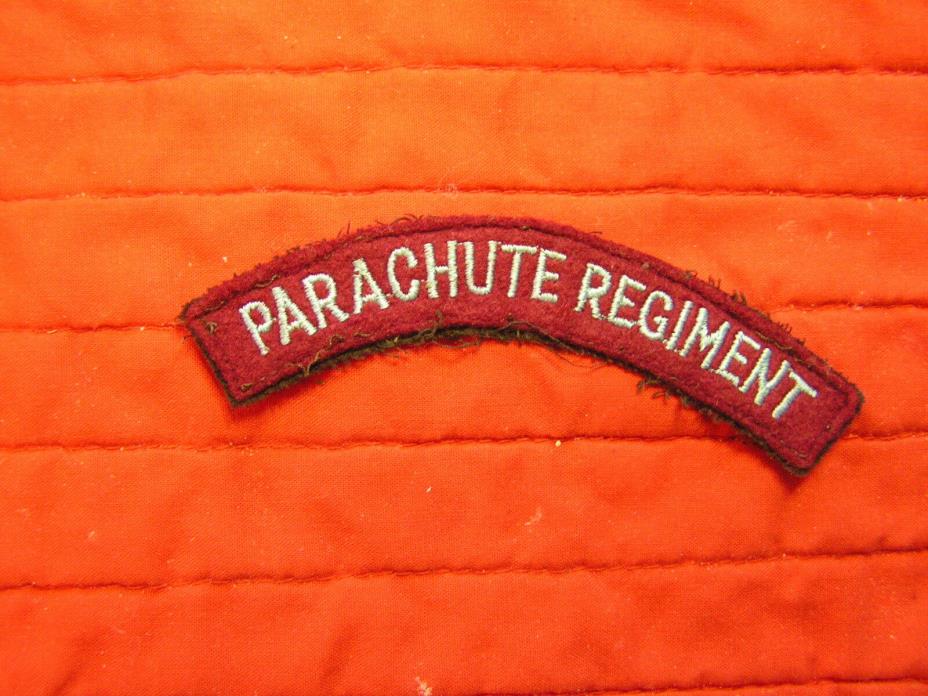 PARACHUTE REGIMENT SHOULDER TITLE - EMBROIDERED 3/4 INCH WIDTH.BLUE ON MAROOON