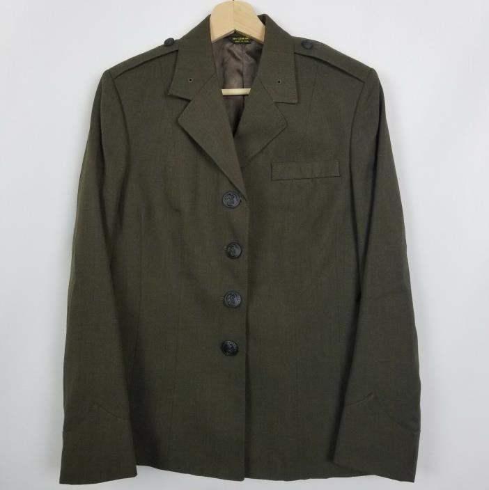 Flying Cross Womens Jacket Green Military Dress Uniform EUC Made in USA