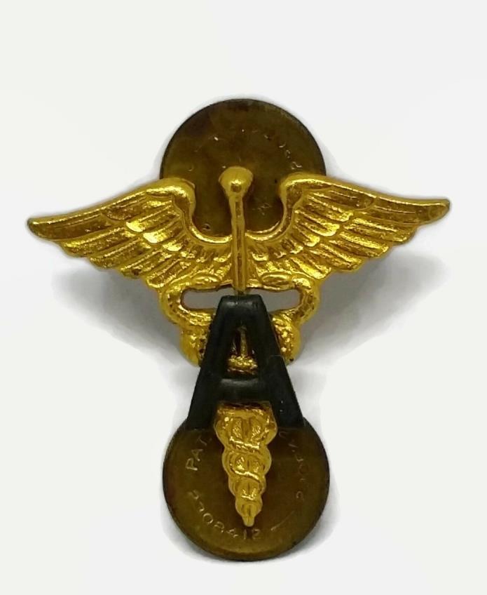 Officers Medical Administrative Corps Collar Insignia Gold Tone Lapel Pin